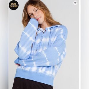 FREE PEOPLE Long Sleeve Tie-Dye Lace Up Hoodie size small